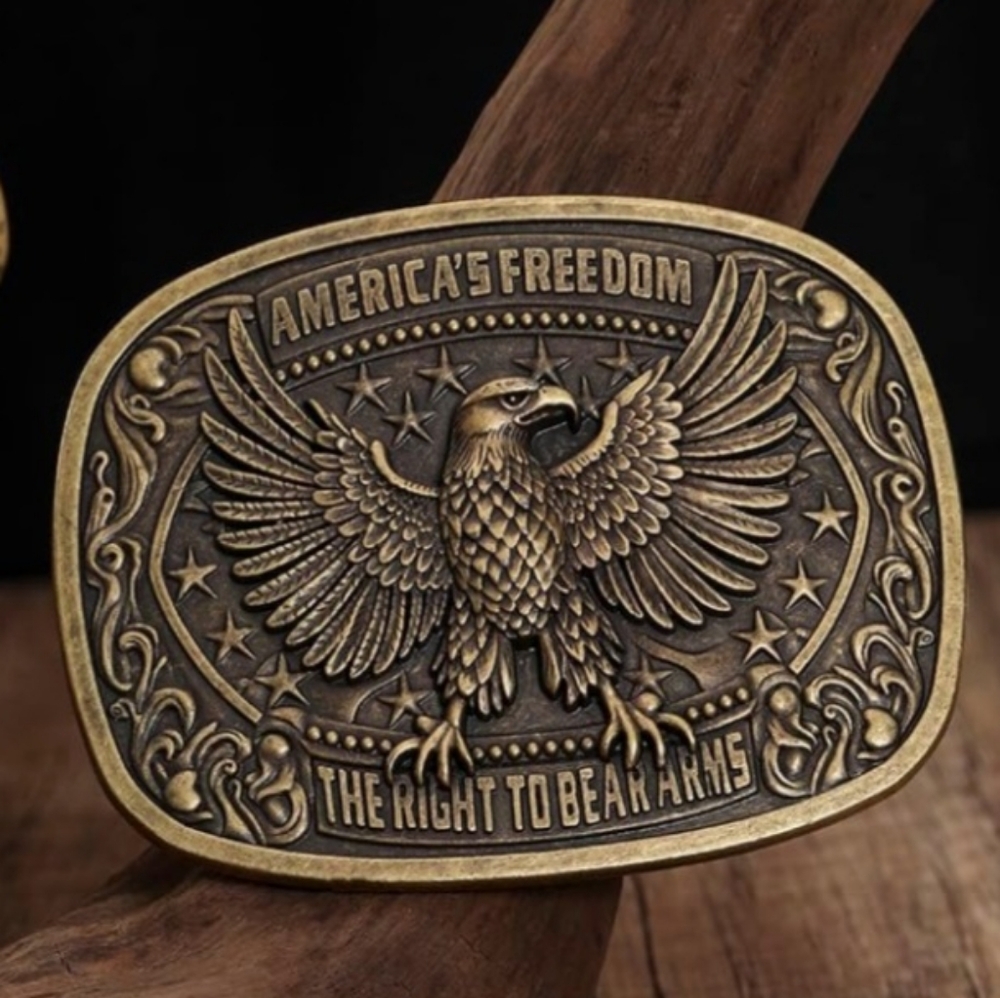 New Eagle 2nd Amendment Right To Bear Arms Belt Buckle